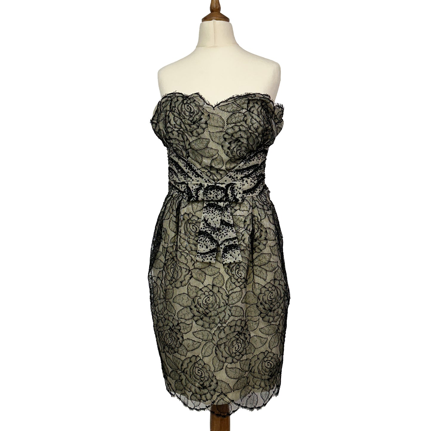 Christian Dior Lace Bead Embellished Bow Dress
