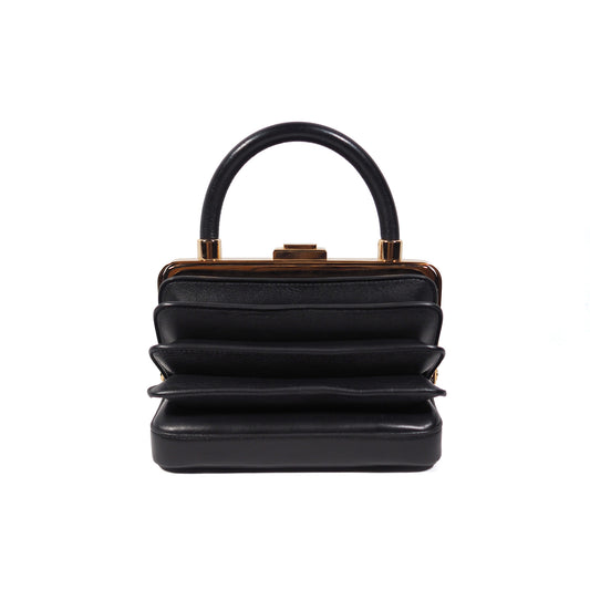 Gabriela Hearst Classic Black Ruched Handbag