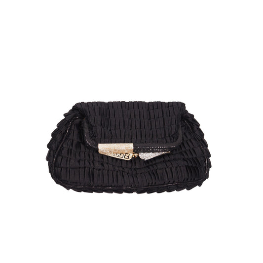 Fendi Ruffled Satin Clutch