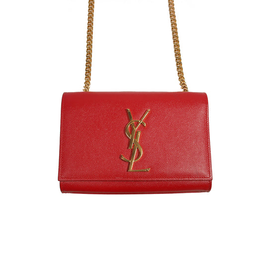 Yves Saint Laurent  Leather Red Kate Flap Chain Shoulder Bag