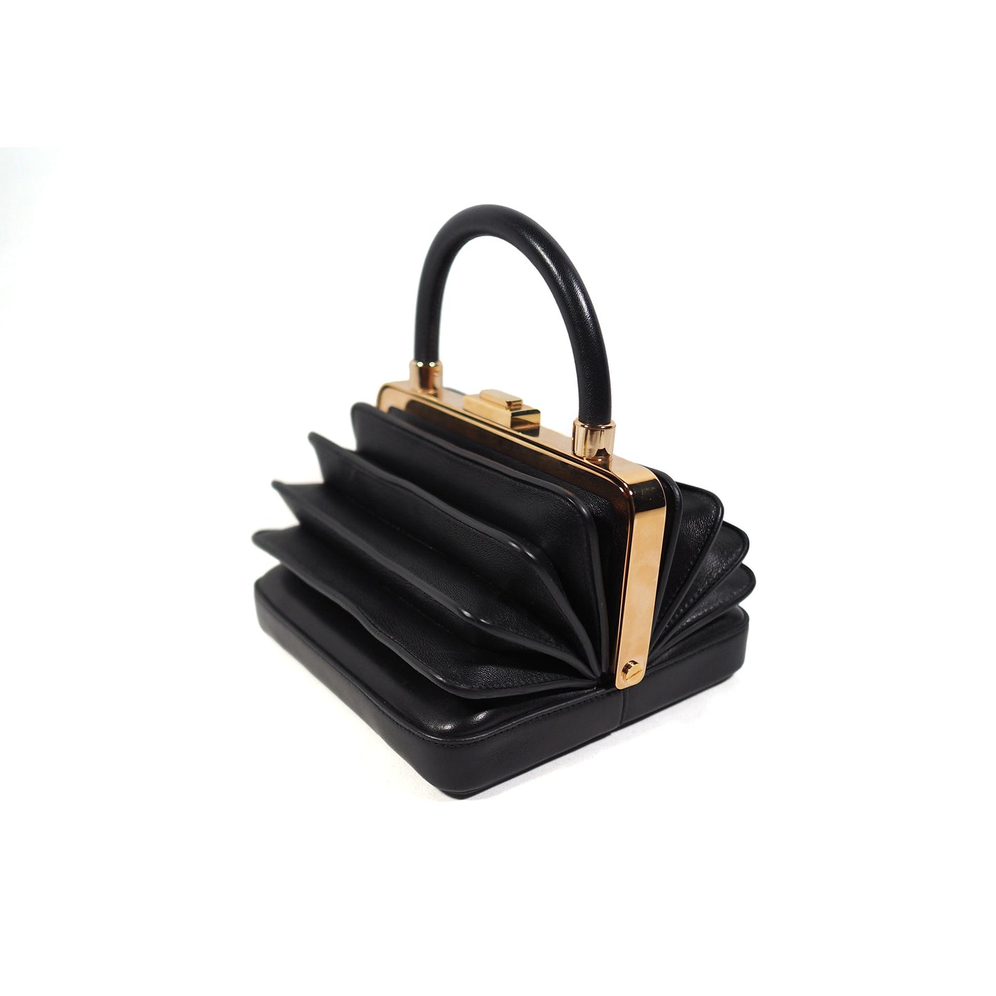 Gabriela Hearst Classic Black Ruched Handbag