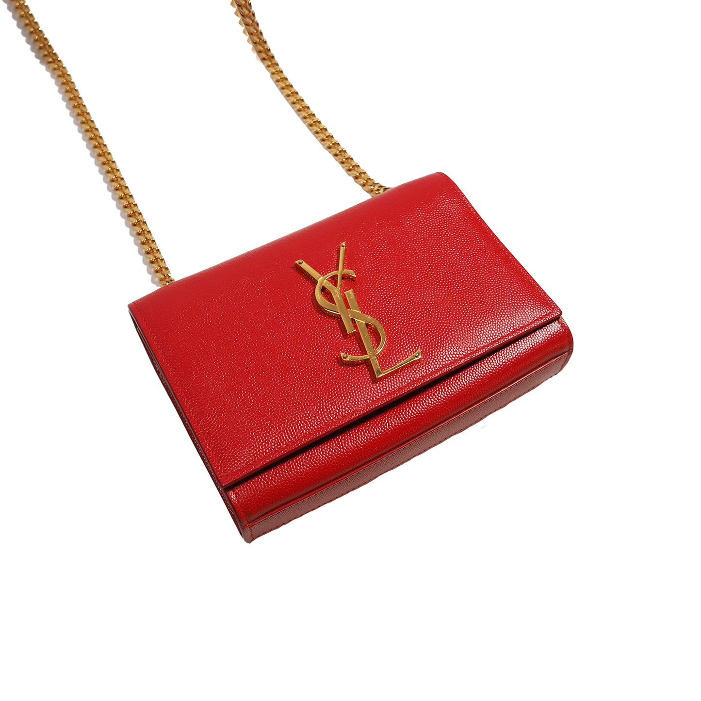 Yves Saint Laurent  Leather Red Kate Flap Chain Shoulder Bag