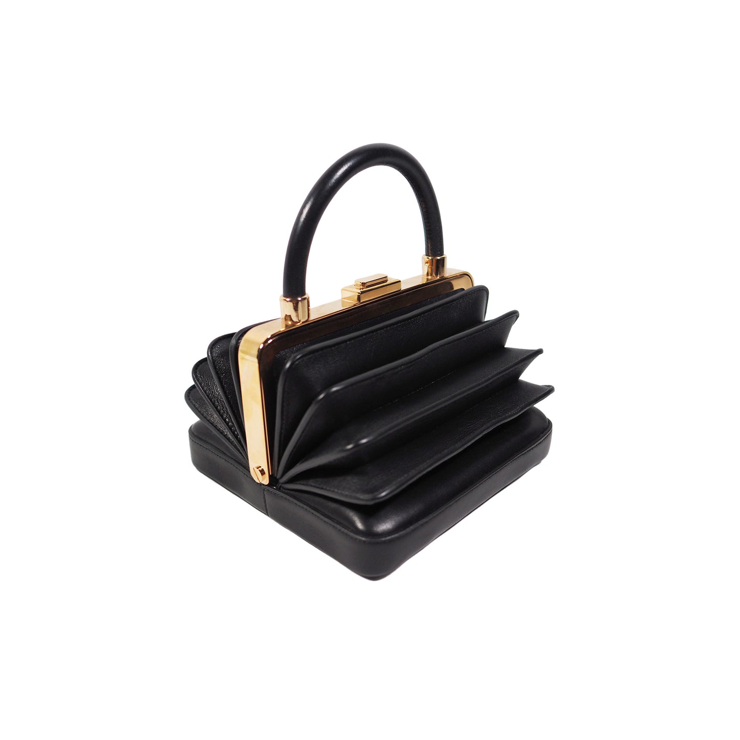 Gabriela Hearst Classic Black Ruched Handbag