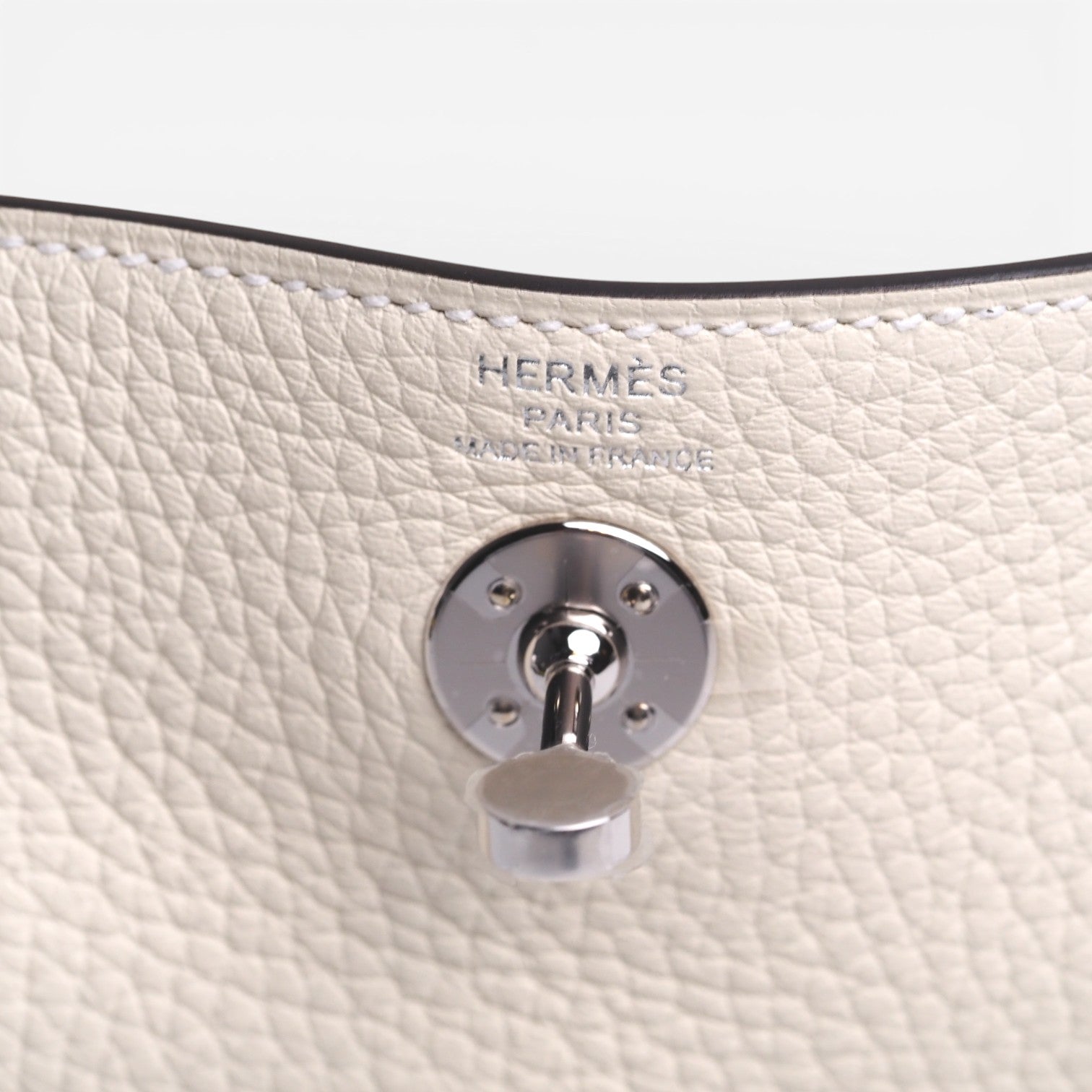 Hermès Mini Lindy Nata Clemence Palladium Hardware Stamp K