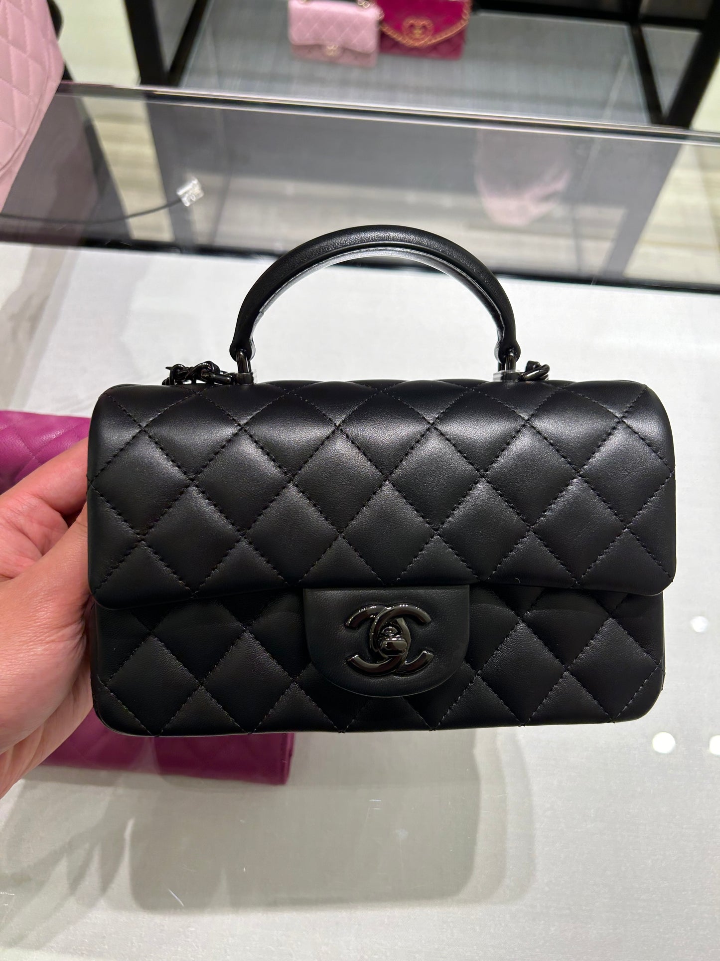 Chanel so black mini Cf with handle