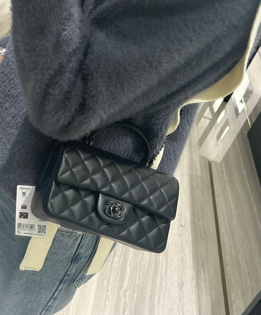 Chanel so black mini Cf with handle