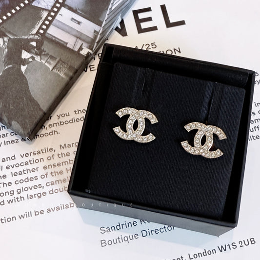 CHANEL Classic CC Rhinestone Earrings