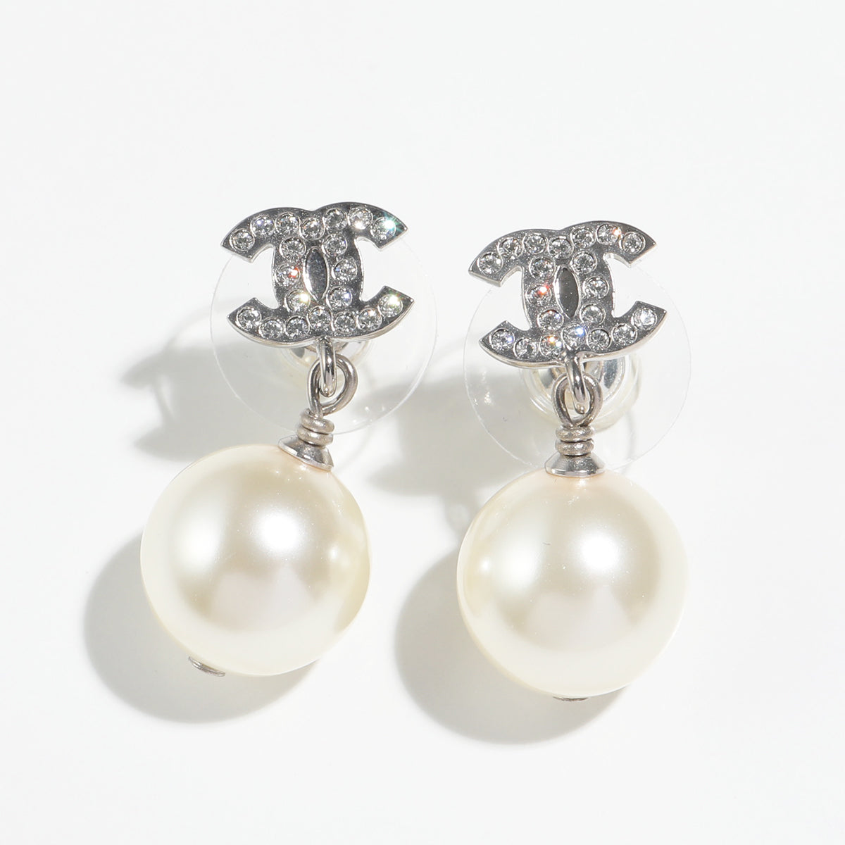 CHANEL CC Pearl Pendant Earrings